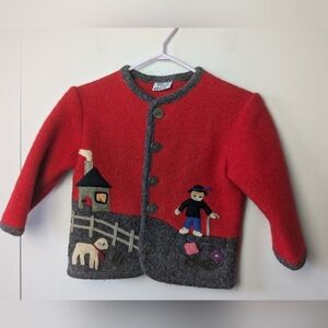 BOOS Vintage Kid Pure New Wool Sweater Size 104 Cm = 4T Made In Austria